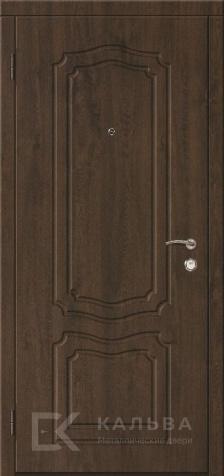 Фото №2 «Входная дверь дуб молочный и венге классическая фрезеровка №184»