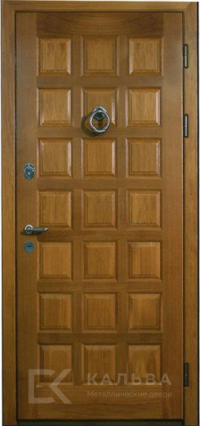 Фото «Стальная дверь снаружи дубовая панель внутри МДФ орех классика №45»