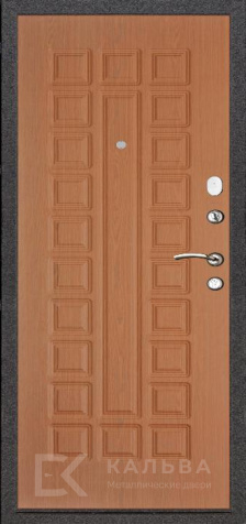 Фото №2 «Входная дверь орех тёмный арка внутри светлый дуб квадраты №44»